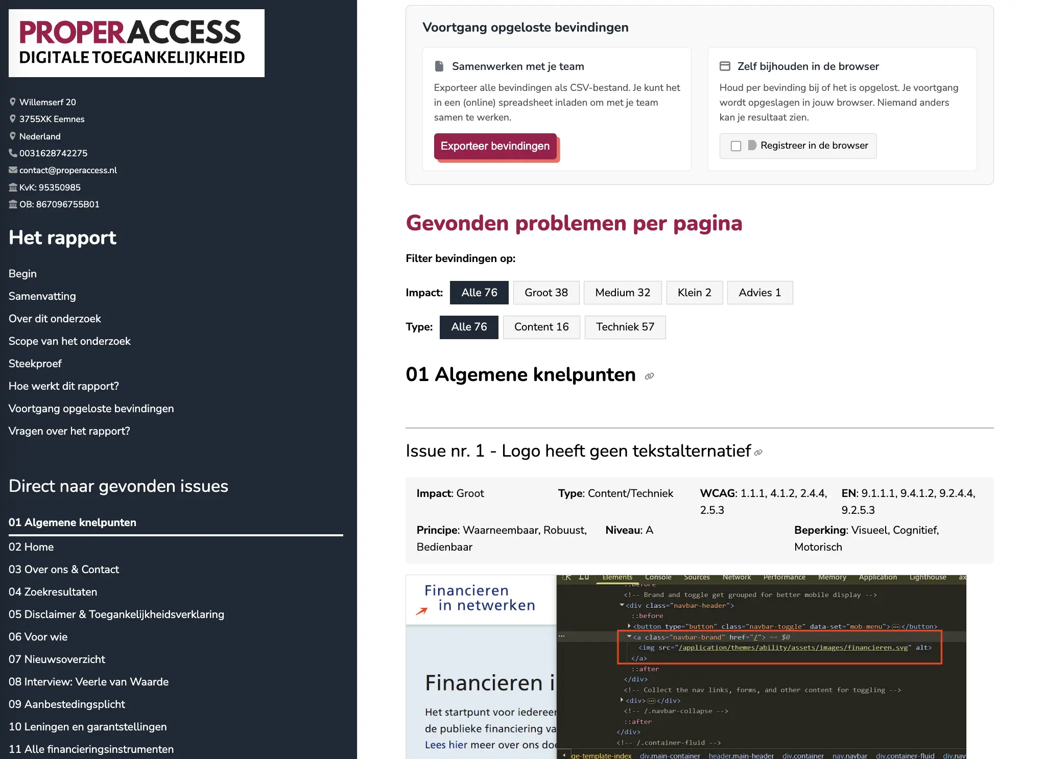 Illustratie van een toegankelijkheidsaudit met checklist en resultaten