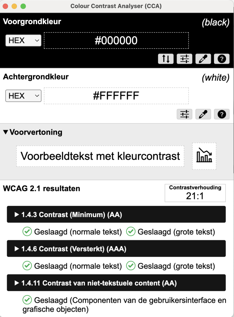 Color contrast analyzer