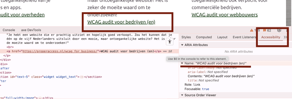 screenshot van DevTools in Chrome