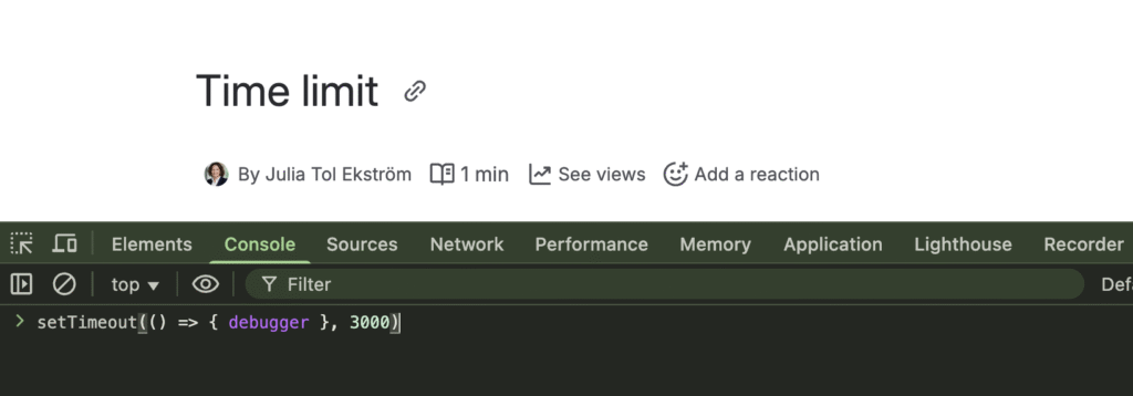 screenshot console